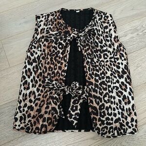 Cheetah Print Tie Vest